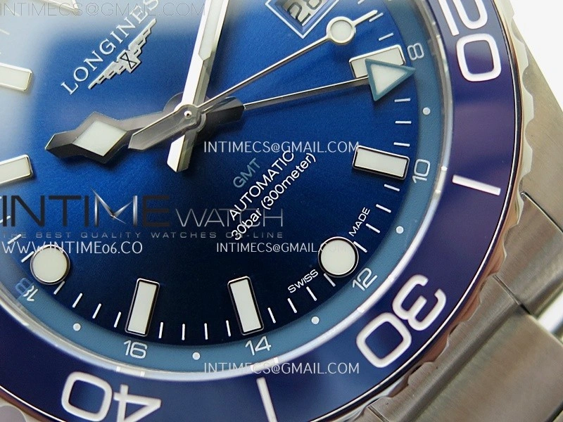 Hydroconquest L3.790.4 43mm SS Blue Ceramic Bezel ETC 1:1 Best Edition Blue Dial on SS Bracelet A2836